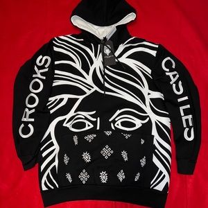 Crooks & Castles Black Full Bandito Hoodie Sweatshirt Pullover Mens Sz XL New